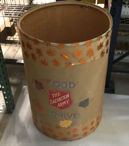 Salvation Army Food Drive Barrel
